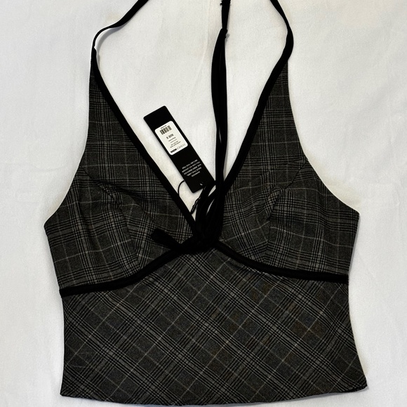 Cropped Halter Top - Grey - Picture 1 of 5